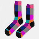 Design mehrfarbiger, feiner Farbblöcke Socken (Linkes Detail)