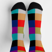 Design mehrfarbiger, feiner Farbblöcke Socken (Oben)