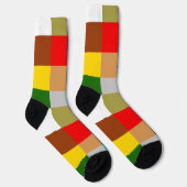 Design mehrfarbiger, feiner Farbblöcke Socken (Rechts)