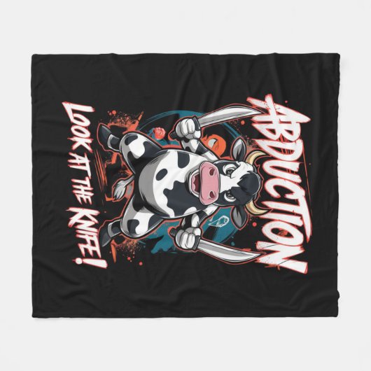 Design mit einem Kuh-Zeichen Fleecedecke (Vorderseite (Horizontal))
