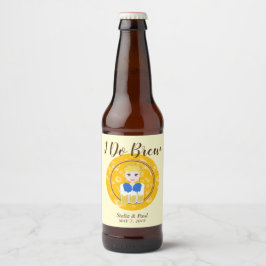 Design mit einem netten Girl Servierbär Bierflaschenetikett