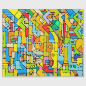 Design mit Farbblöcken Geschenkpapier (Flach)