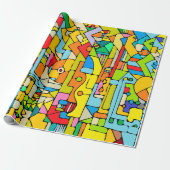 Design mit Farbblöcken Geschenkpapier (Ungerollt)