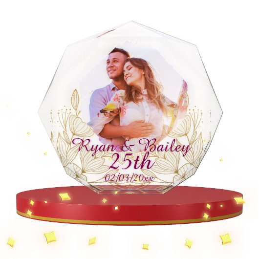 Design mit Frühlingsblumen zum 25. Hochzeitstag Fotoblock