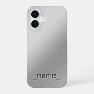Design mit gebürstetem Metall -  iPhone 16 Hülle