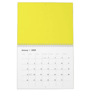Design mit gelbem Hintergrund und schwarzer Grenze Kalender