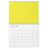 Design mit gelbem Hintergrund und schwarzer Grenze Kalender (Mär 2027)