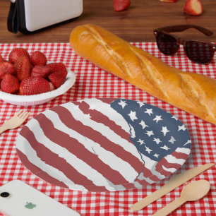 Design mit gestresster US-Flagge Pappteller