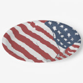 Design mit gestresster US-Flagge Pappteller (Schrägansicht)