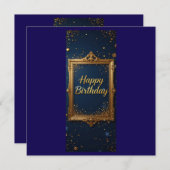 Design mit goldenem Rahmen auf marineblau (Vorne/Hinten)