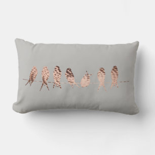 Design mit Kupfer-Vögeln auf Drahtkunst Kissen