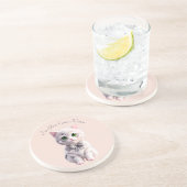 Design mit niedlichem grauem Kätzchen Getränkeuntersetzer (Seite)