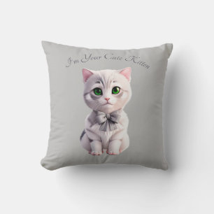 Design mit niedlichem grauem Kätzchen Kissen