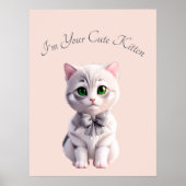 Design mit niedlichem grauem Kätzchen Poster (Vorne)