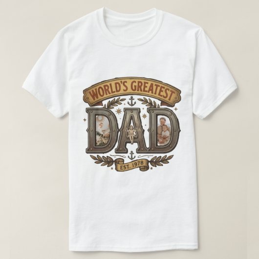Design mit Retro-Vibe: Weltbester Vater T-Shirt (Design vorne)