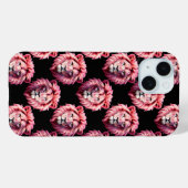 Design mit rosa Löwenkopf-Tiermuster - Schwarz Case-Mate iPhone Hülle (Rückseite (Horizontal))