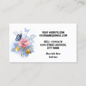 Design mit rosa Rosen Visitenkarte (Rückseite)