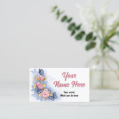 Design mit rosa Rosen Visitenkarte (Stehend Vorderseite)