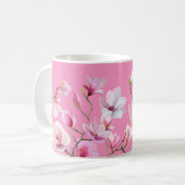Design mit rosa Sakura-Blüten Kaffeetasse (Vorderseite Links)