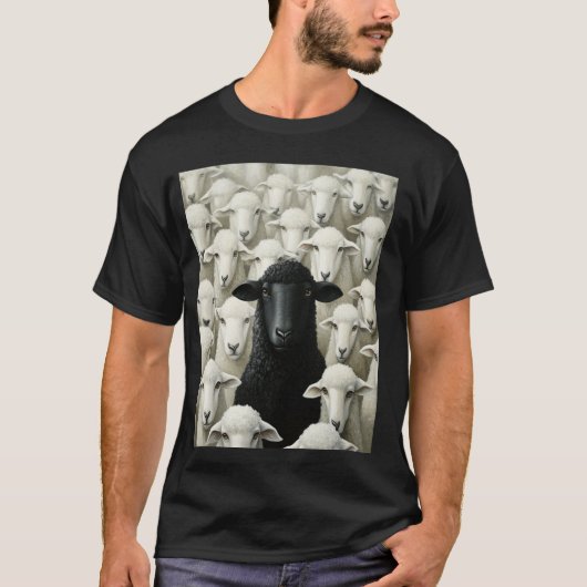 Design Mit Schafen Auf T-Shirt (Vorderseite)