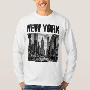 Design mit Schwarz-Weiß-Bild von New York T-Shirt