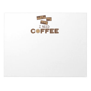 Design mit Text über meine Art, ich brauche Kaffee Notizblock