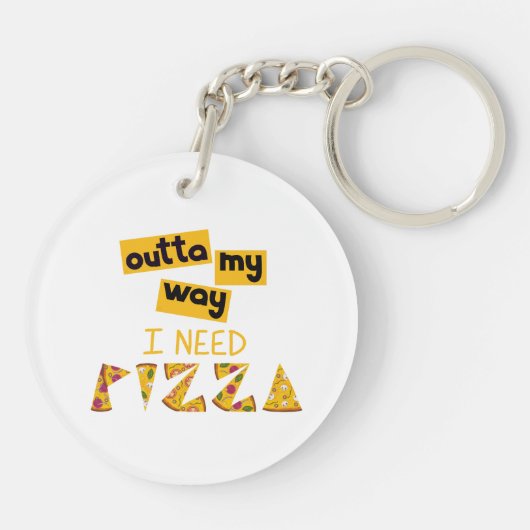 Design mit Text über meine Art, wie ich Pizza brau Schlüsselanhänger (Rückseite)