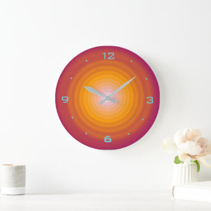 Design mit verbranntem Orange-Strudel> Küchenwandu Große Wanduhr