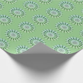 Design-Muster der Blume Classic Green Mandala Geschenkpapier (Ecke)