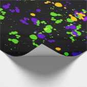 Design-Muster des Spritzers in grünem Gelb Geschenkpapier (Ecke)