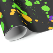 Design-Muster des Spritzers in grünem Gelb Geschenkpapier (Rolleneckpunkt)