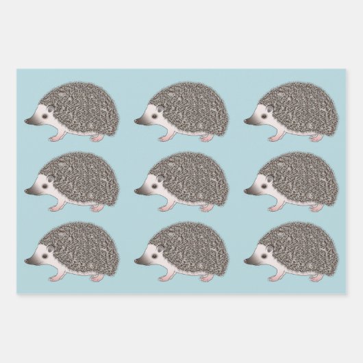 Design-Muster für afrikanische Pygmäen-Igel-Cartoo Geschenkpapier Set (Vorderseite 2)