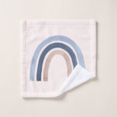 Design-Muster für Blau und Peach Rainbow Boho Badhandtuch Set (Waschlappen)