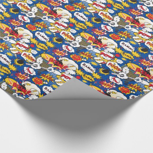 Design-Muster für blaues Comic Geschenkpapier (Ecke)