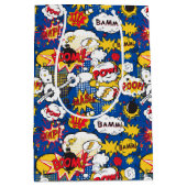 Design-Muster für blaues Comic Mittlere Geschenktüte (Vorderseite)