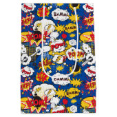 Design-Muster für blaues Comic Mittlere Geschenktüte (Rückseite)