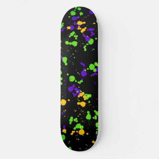Design-Muster für grün-gelb gestrichene Spritzer Skateboard (Vorderseite)