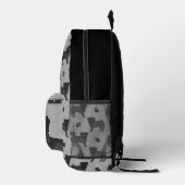 Design-Muster für Hunde mit schwarzem Mops mit gra Bedruckter Rucksack (Rechts)