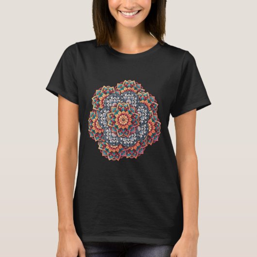 Design-Muster für Mandala-Blume T-Shirt (Vorderseite)