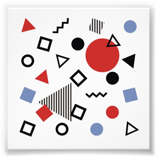 Design-Muster für Retro-Memphis Fotodruck (Vorne)