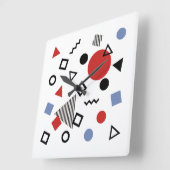 Design-Muster für Retro-Memphis Quadratische Wanduhr (Winkel)