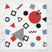 Design-Muster für Retro-Memphis Weinetikett (Einzelnes Label)