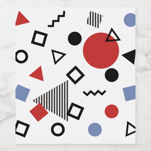 Design-Muster für Retro-Memphis Weinetikett (Einzelnes Label)