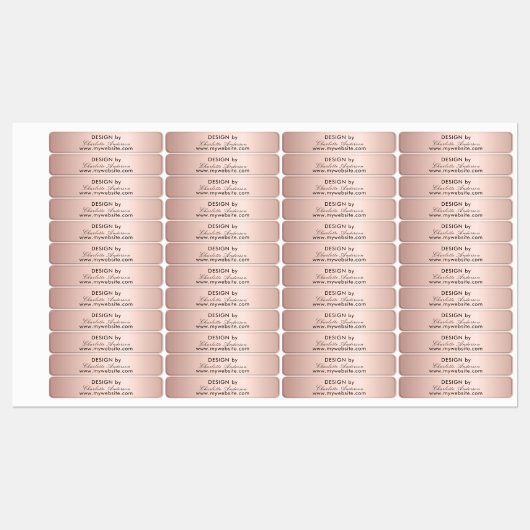 Design nach Namen Rose Gold Script Geschäft Etiketten (Blatt)