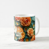Design niedlicher Katzen und Blume Kaffeetasse (VorderseiteRechts)