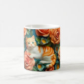 Design niedlicher Katzen und Blume Kaffeetasse (Mittel)
