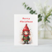 Design Niedlicher Weihnachtself Postkarte (Stehend Vorderseite)