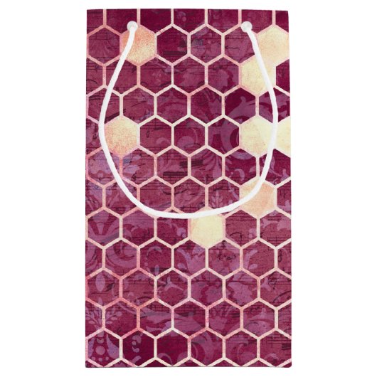 Design Nine der Burgundy-Bienenreihe Kleine Geschenktüte (Rückseite)
