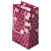 Design Nine der Burgundy-Bienenreihe Kleine Geschenktüte (Rückseite Schrägansicht)