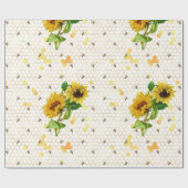 Design Nine für Sonnenblumen und Bienen Geschenkpapier (Flach)
